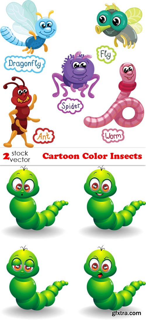Vectors - Cartoon Color Insects