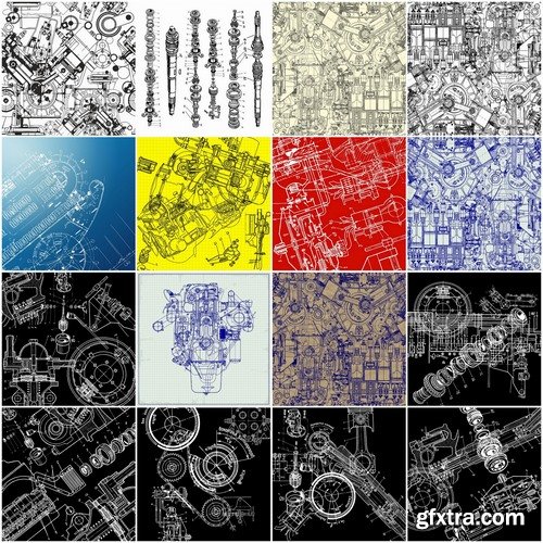 Drawing backgrounds and car details - 25 Eps