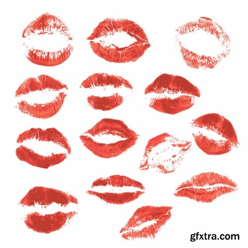 Different lips in vector - 13 Eps - 5 Svg - 7 Ai