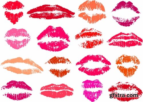 Different lips in vector - 13 Eps - 5 Svg - 7 Ai