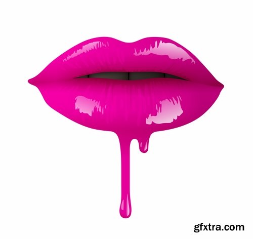 Different lips in vector - 13 Eps - 5 Svg - 7 Ai