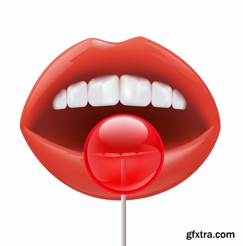 Different lips in vector - 13 Eps - 5 Svg - 7 Ai