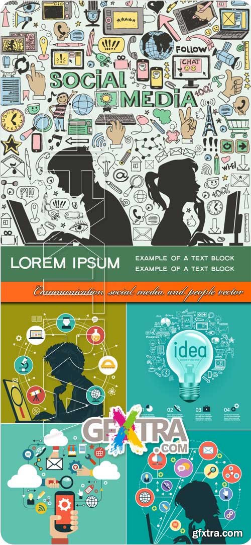 Communication social media and people vector