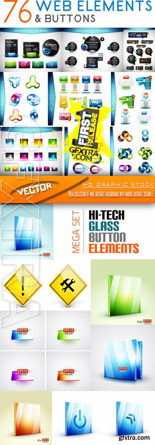 Stock Vector - Mega collection of wave abstract backgrounds with various abstract designs 5