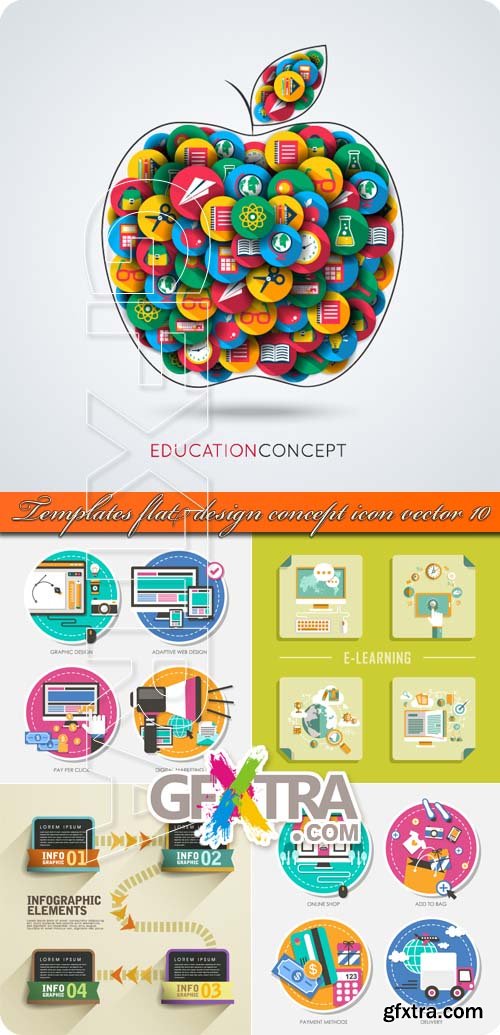 Templates flat design concept icon vector 10