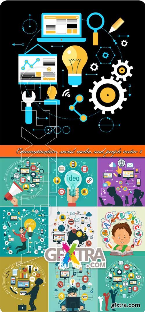 Communication social media and people vector 2