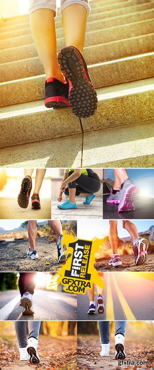 Stock Photo: Runner feet sunrise 2