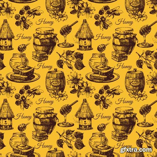 Food seamless pattern, 25xEPS