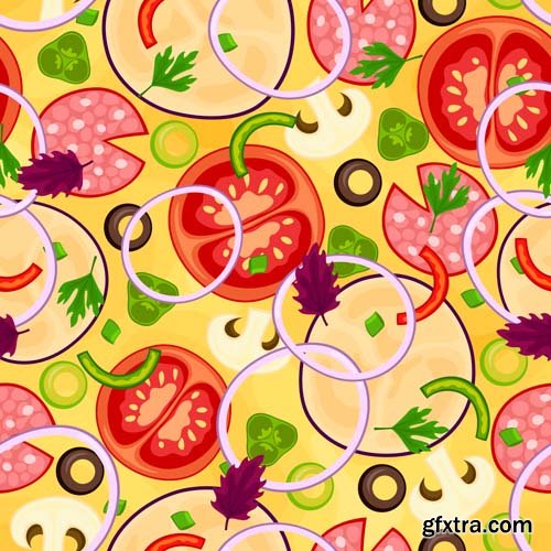 Food seamless pattern, 25xEPS
