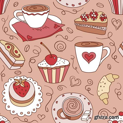 Food seamless pattern, 25xEPS