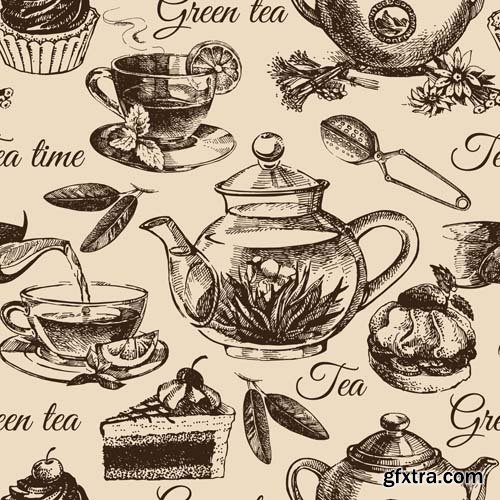 Food seamless pattern, 25xEPS