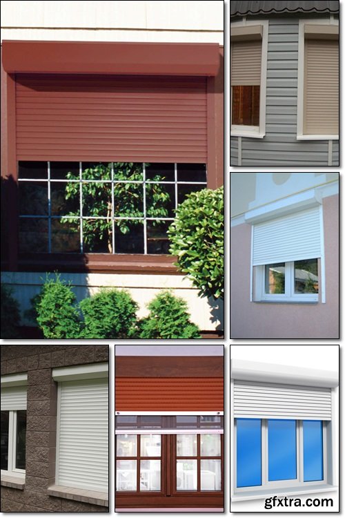 Window roller shutters - Stock photo
