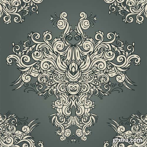 Damask seamless pattern element, 25xEPS