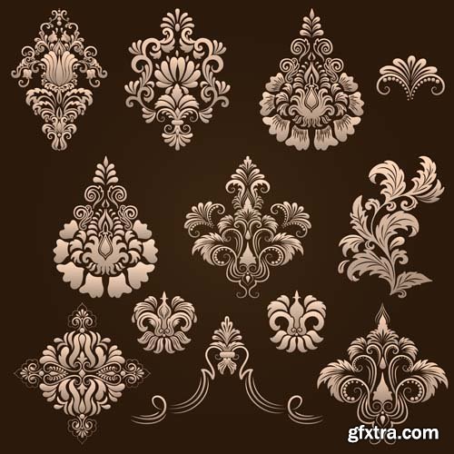Damask seamless pattern element, 25xEPS