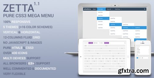 CodeCanyon - Zetta Menu - CSS3 Mega Drop Down Menu v1.1