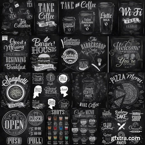 Menu Template design elements - 25 Eps
