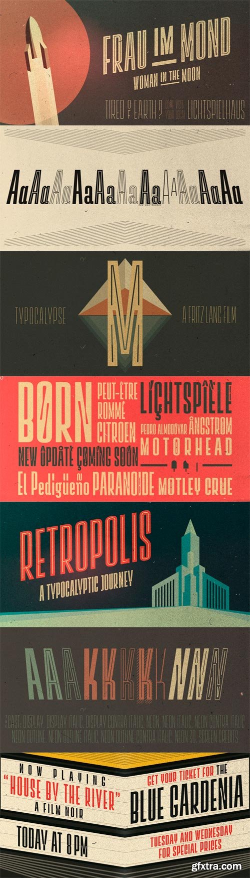 Lichtspielhaus Font Family - 8 Fonts for $89