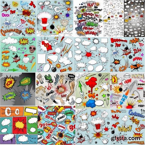 Different Comics Elements - 20 Eps - 4 Ai - 1 Svg