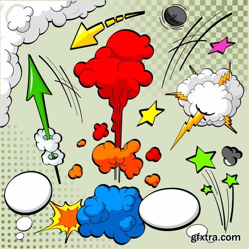 Different Comics Elements - 20 Eps - 4 Ai - 1 Svg