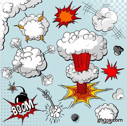Different Comics Elements - 20 Eps - 4 Ai - 1 Svg