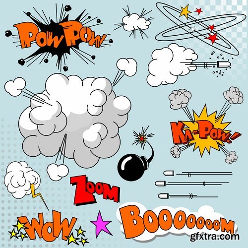 Different Comics Elements - 20 Eps - 4 Ai - 1 Svg