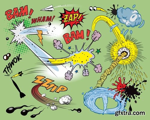 Different Comics Elements - 20 Eps - 4 Ai - 1 Svg