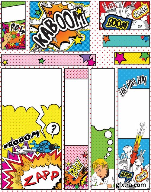 Different Comics Elements - 20 Eps - 4 Ai - 1 Svg