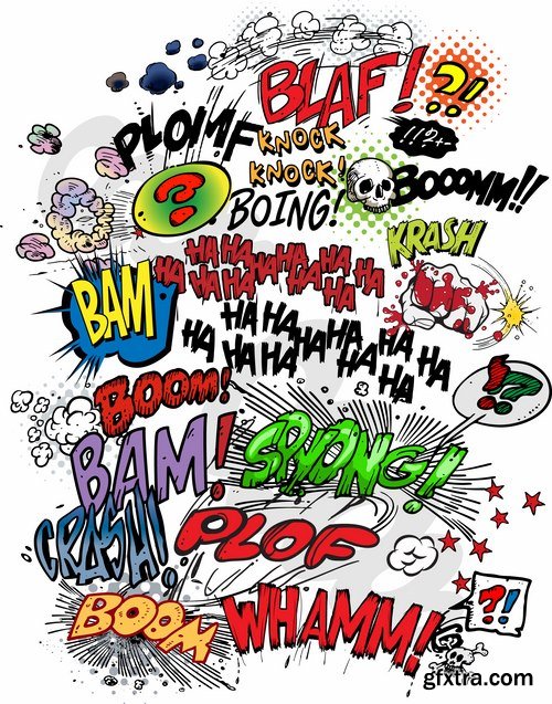 Different Comics Elements - 20 Eps - 4 Ai - 1 Svg