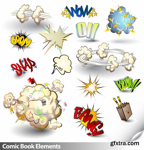 Different Comics Elements - 20 Eps - 4 Ai - 1 Svg