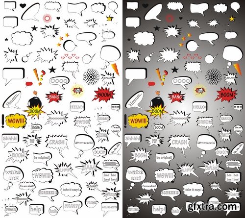 Different Comics Elements - 20 Eps - 4 Ai - 1 Svg