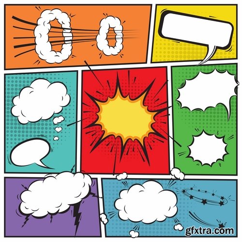 Different Comics Elements - 20 Eps - 4 Ai - 1 Svg
