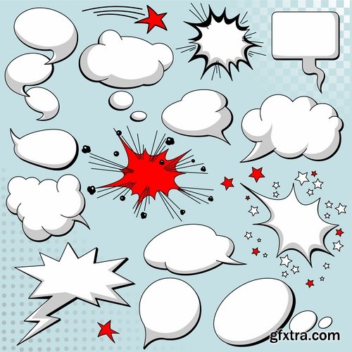 Different Comics Elements - 20 Eps - 4 Ai - 1 Svg