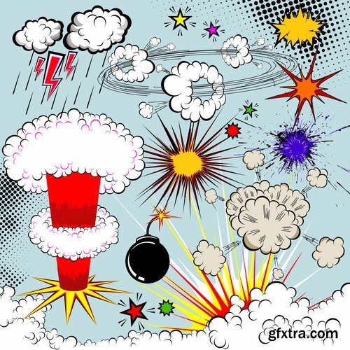 Different Comics Elements - 20 Eps - 4 Ai - 1 Svg