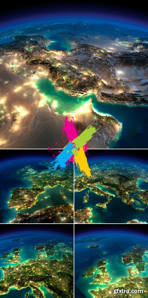 Stock Photo - Illuminated Planet Earth