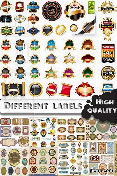 Different labels design set #2 - 17 Eps - 4 Ai - 4 Svg