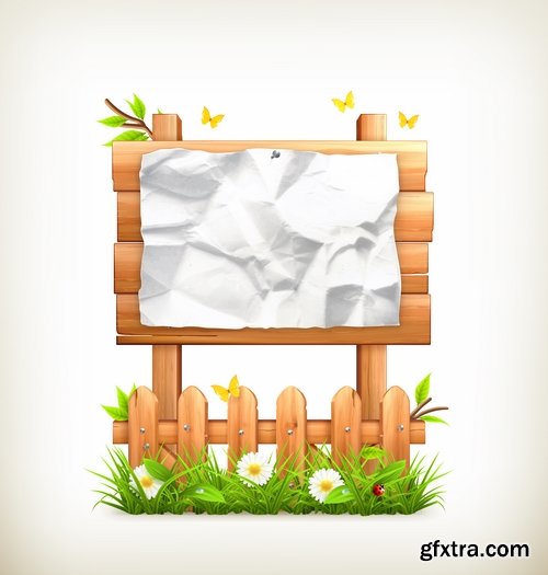 Wooden boards and Indices in vector - 25 Eps