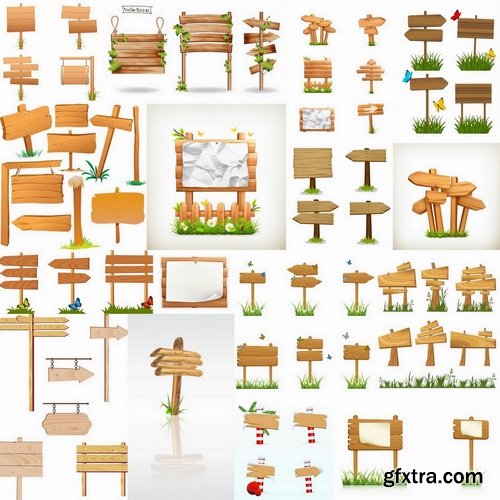 Wooden boards and Indices in vector - 25 Eps