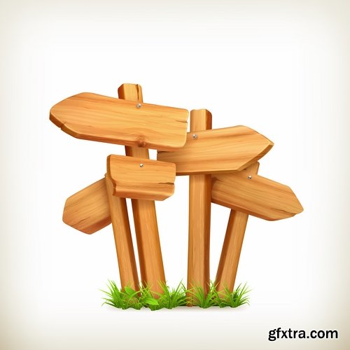 Wooden boards and Indices in vector - 25 Eps