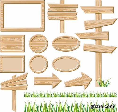 Wooden boards and Indices in vector - 25 Eps