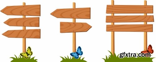 Wooden boards and Indices in vector - 25 Eps