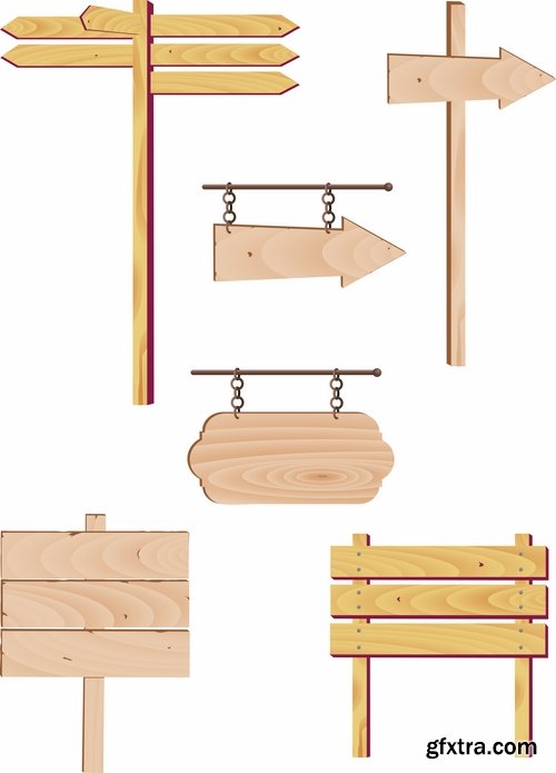 Wooden boards and Indices in vector - 25 Eps