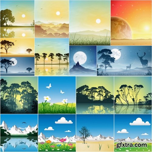 Landscape in vector set #6 - 25 Eps
