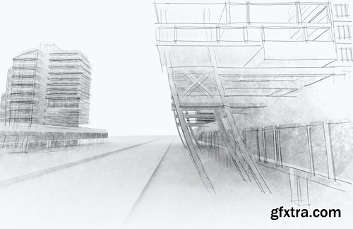 Drawings of buildings and exterior design stock images #2- 25 HQ Jpg