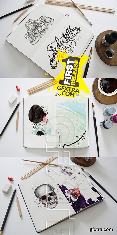 CreativeMarket - Artist Sketch Book Mockup