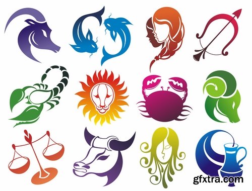 Set of zodiac signs in vector - 15 Eps - 10 Svg