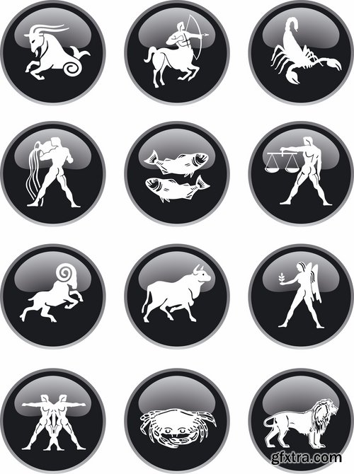 Set of zodiac signs in vector - 15 Eps - 10 Svg