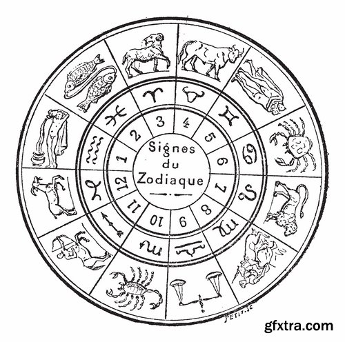 Set of zodiac signs in vector - 15 Eps - 10 Svg
