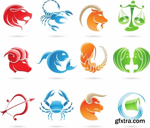 Set of zodiac signs in vector - 15 Eps - 10 Svg