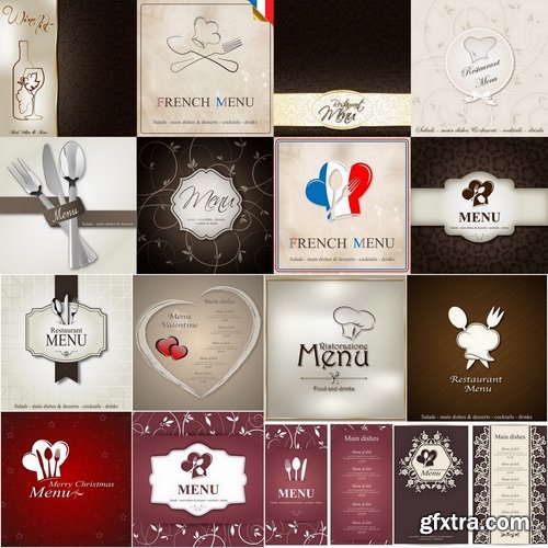 Menu Template design elements in vector - 25 Ai