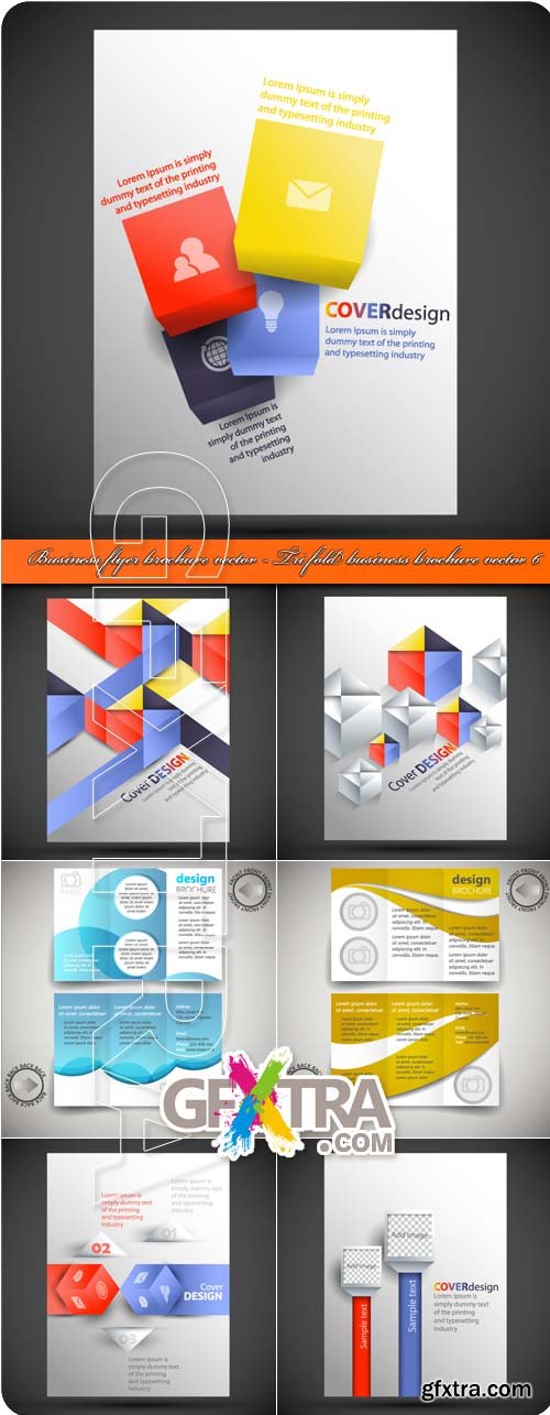 Business flyer brochure vector - Tri fold business brochure vector 6